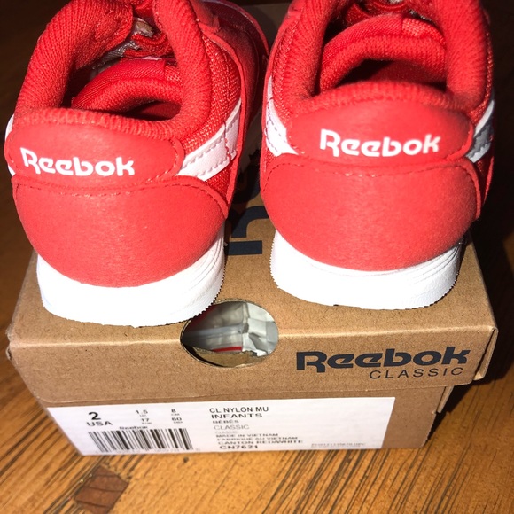 SOLD!! Red Reebok Infant Classic Shoes Size 2 - Picture 5 of 5
